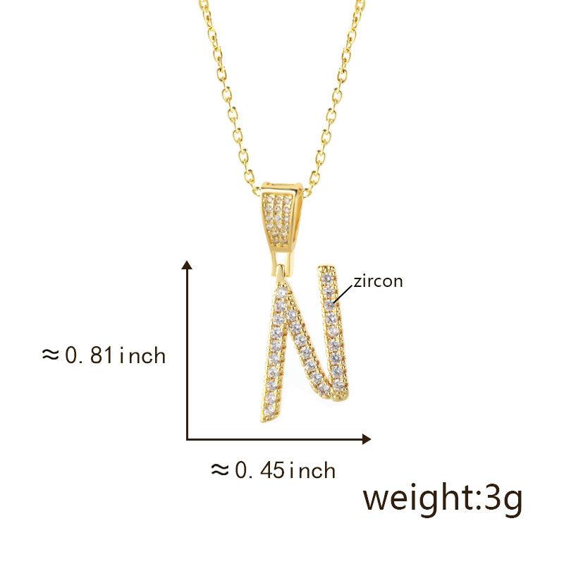 Gold Plated Crystal Initial Letter Necklace Personalized Dainty Name Pendant Jewelry