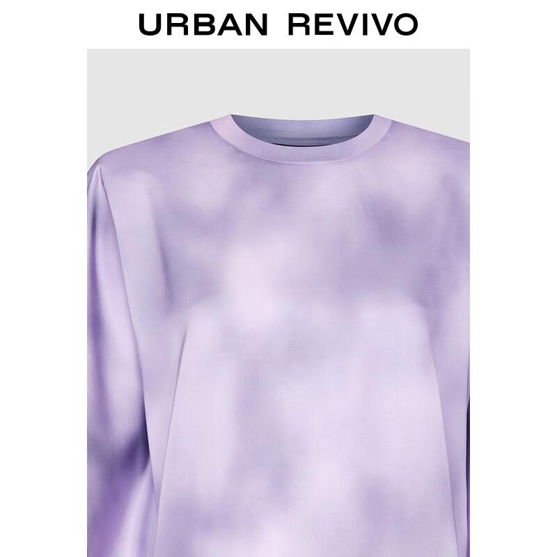 UR 2025 Autumn Tie-Dye Print Loose T-Shirt Dress