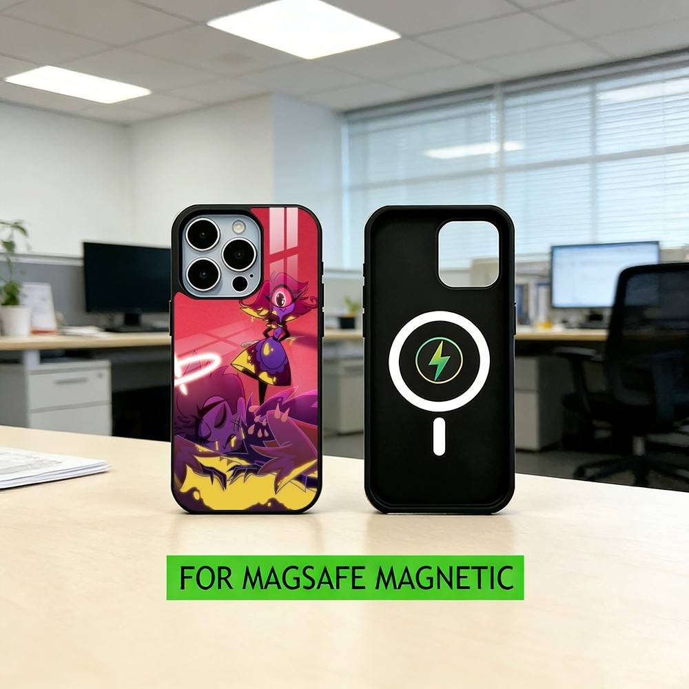 Чехол для телефона H-Hazbin Hotel N-Niffty для iPhone 17, 16, 15, 14, 13, 12, 11 Plus, Pro, магнитный с беспроводной зарядкой Magsafe iPhone15Plus