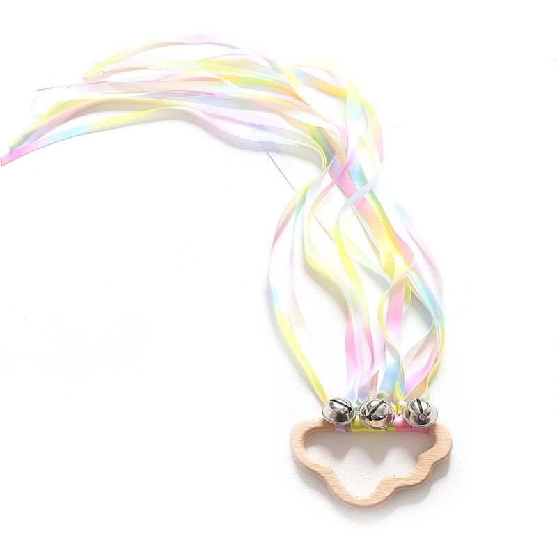 Sensory Toy Non-Toxic Baby Ribbon Ring Newborns Develop Color Recognition Sensory Toy