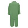 Women's Loose Fashion Color Cotton Linen Long Sleeve Button Up Top Shorts Set