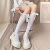 Lace, Calf Socks Mesh Black Silk Stitching Bow Calf Socks Transparent Tube Socks Tulle Velvet Socks