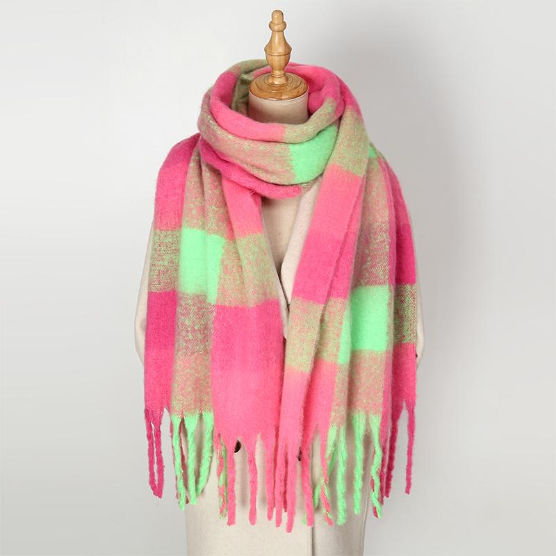 Luxury Plaid Scarf Winter Warm Cashmere Women Long Pashmina Foulard Female Scarves Lady Tassel Shawl Wraps Design New