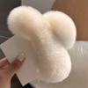 Hair Claw Soft Plush Cover Women Hair Clip Strong Spring Back Head Hair Clamp Party Holiday Hair Accessory