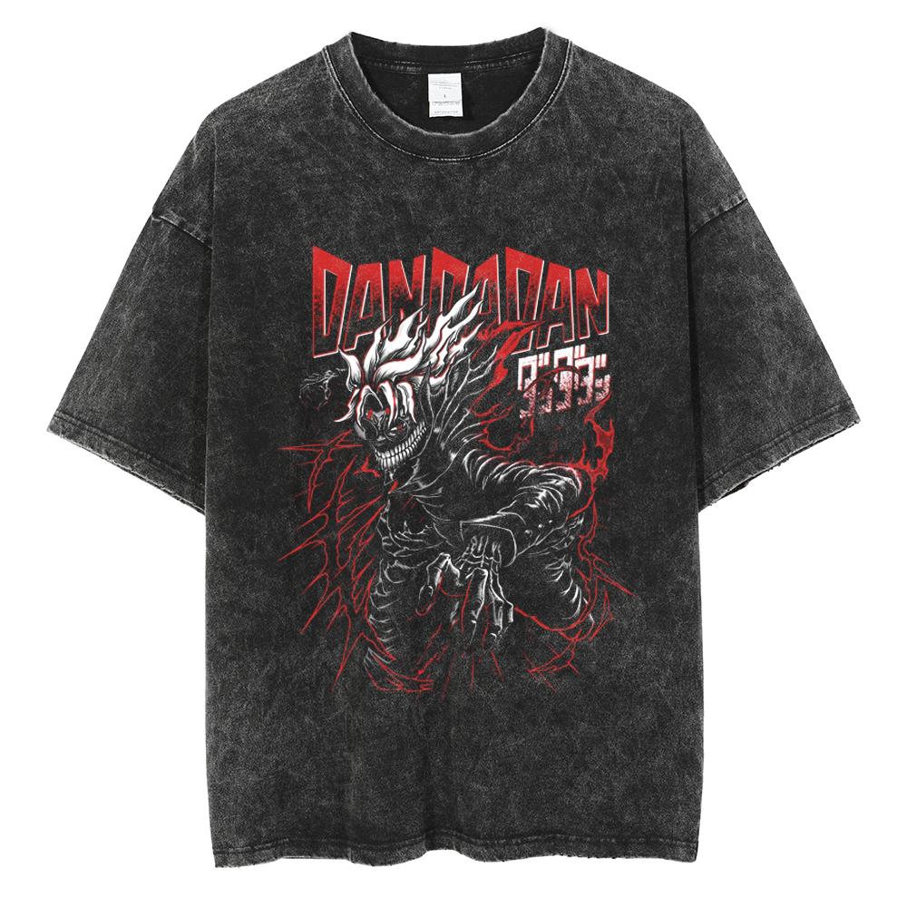Dandadan Shirt Vintage Washed Unisex Oversized Anime Streetwear Soft Cotton Short Sleeve Tee Gift Clothing Tops 2026 Hot Sale