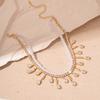 Light luxury zircon water drop diamond imitation pearl double-layer clavicle necklace temperament necklace