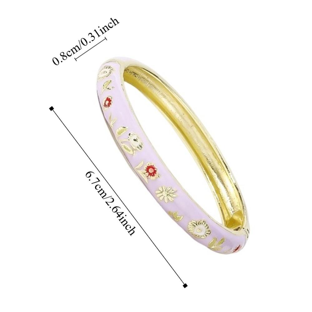 Enamel Vintage Cloisonne Bangle Traditional Chinese Chinese Flower Bangle Ethnic Classic Women's Hand Bracelet Jewelry Gifts