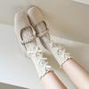 Oingki Ribbon Punching See-Through Frill Long Socks