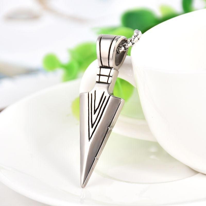 Men's Fashion Jewelry Gold Silver Arrow Head Pendant Long Chain Necklace Gift