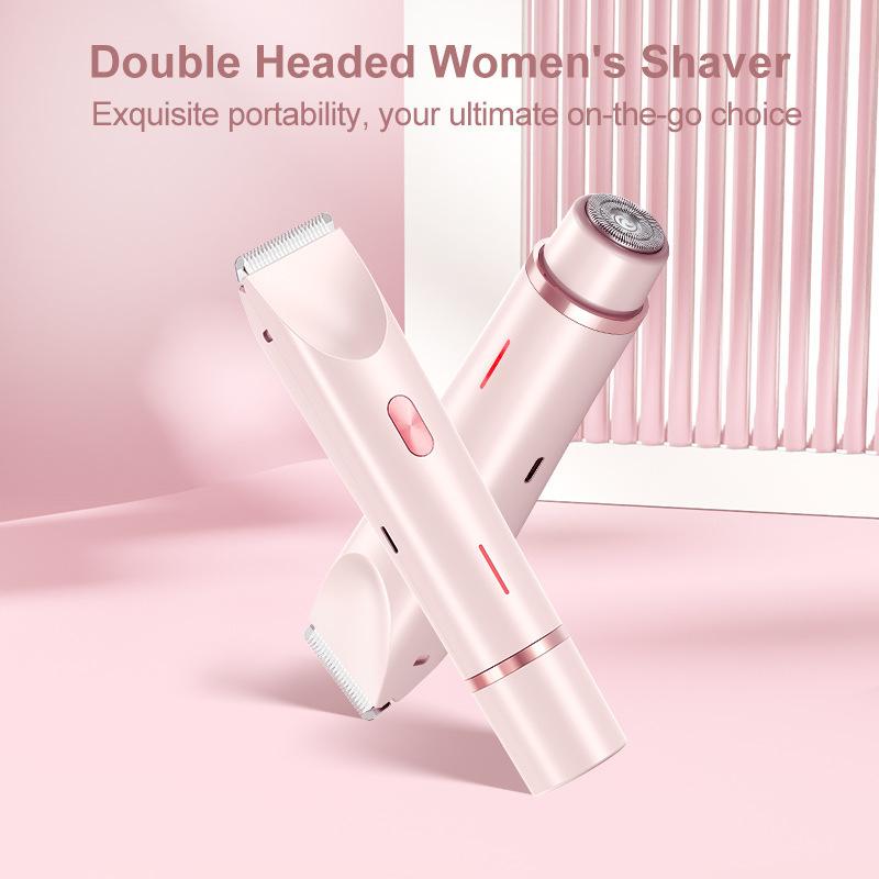 Rechargeable Wireless Electric Hair Clipper 2-in-1 Dual Blade Women's Bikini Trimmer Underarm Arm Private Area Pubic Hair Leg
