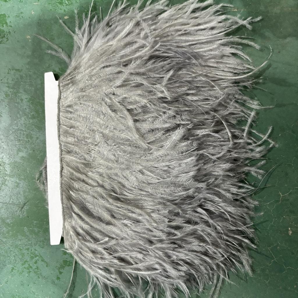 Feather1Meter White Ostrich Feathers Trim Fringe 10-15/15-18/18-22cm Plumes Ribbon For Wedding Crafts Dress Sewing  Party Accessories