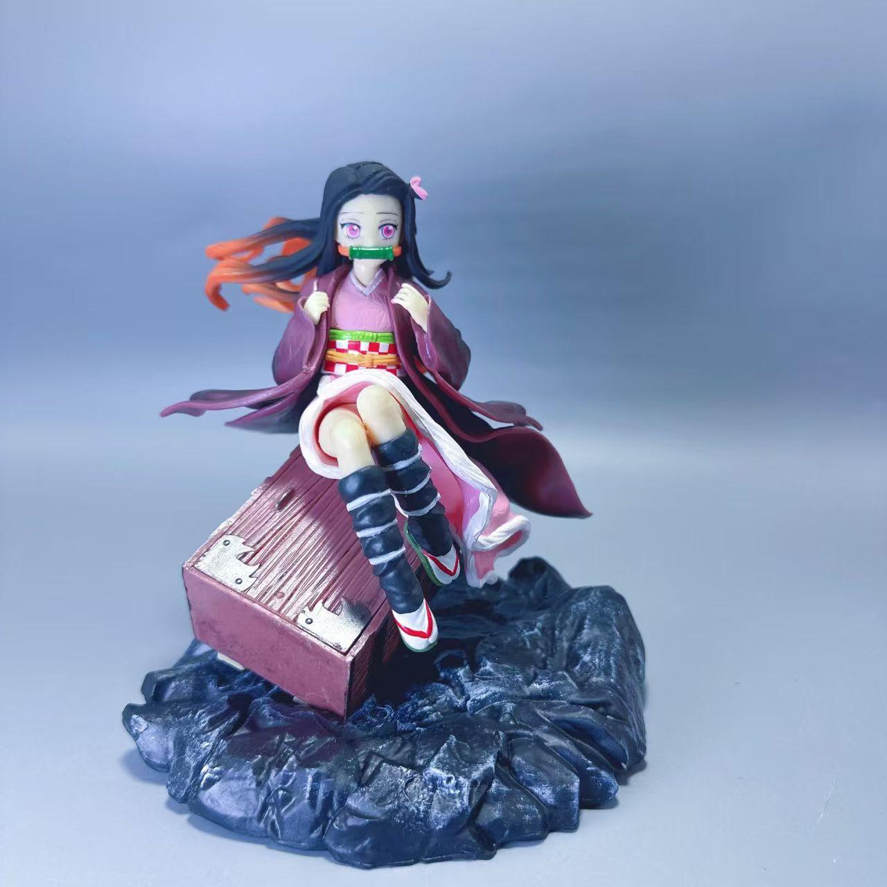

Anime Demon Slayer Sitting Kamado Nezuko Figure Scene Collection Decoration Desktop PVC Doll Model Toys Gift