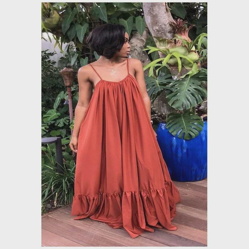 Spot 8078 Umstands-Strandkleid: Europäischer und amerikanischer Stil, sexy ärmelloses Swing-Sommerkleid für Damen
