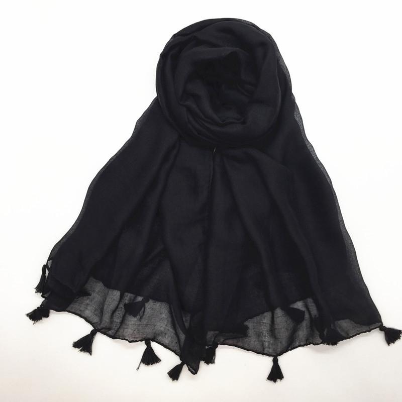 Solid Voile Women Scarf New Summer Girls Tassels Sunscreen Thin Scarves Soft Shawl Foulard Viscose Spring Lady Wrap Shawls