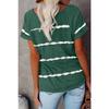 Sommer Neu Damen Gestreiftes Print Rundhals Kurzarm Lockeres T-Shirt, Lässige Oberteile für Damen Europäischer Amerikanischer Stil