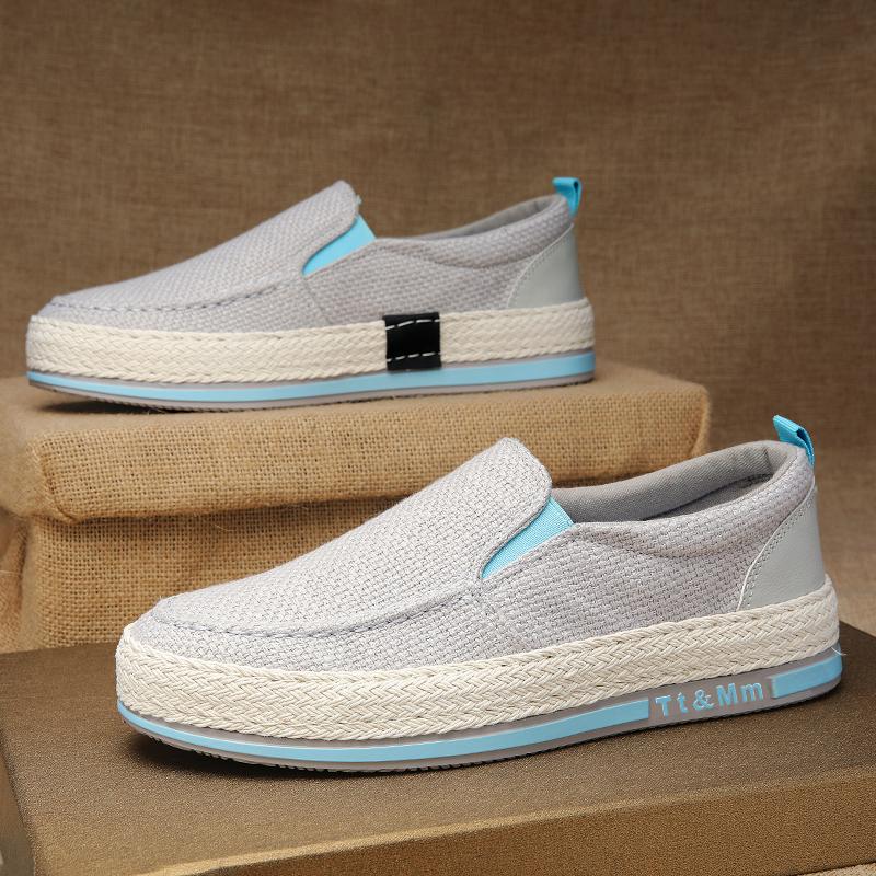 

Мода PARZIVAL Новые 2024 Мужские кроссовки Повседневные летние низкие мокасины Обувь Рыбацкая обувь Ленивые туфли Тканевые туфли без застежек Мужская обувь 44 серый