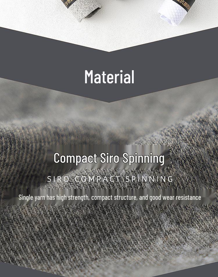 Youyuan Men's Odor-Resistant Cotton Mid-Calf Socks, Antibacterial & Breathable with Mugwort Aromatherapy, Sweat-Absorbing Solid Color.