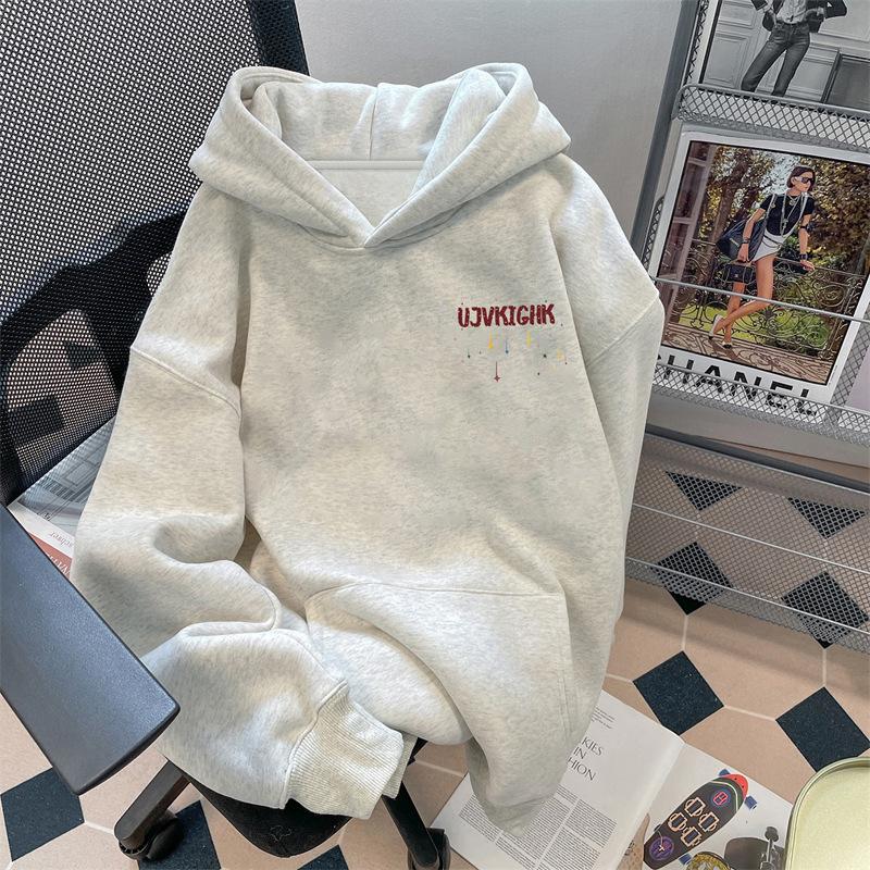 Season Hooded Fleece Thickened Sweater Male Trend Male Season Teen Hoodie Female Ins