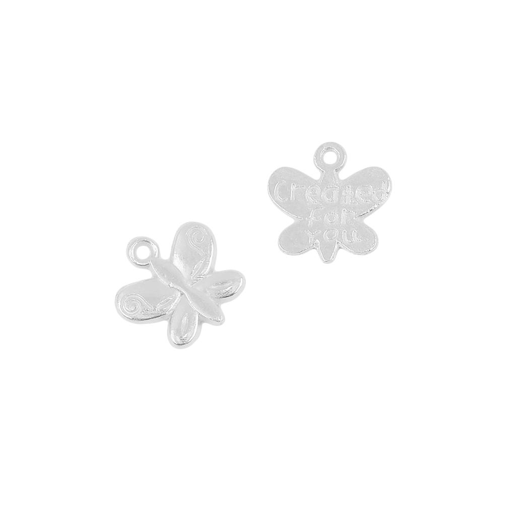 50Pieces Created for You Butterfly Charm Pendant DIY Jewelry Findings Silver
