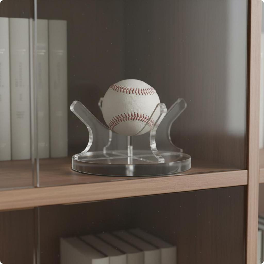 Acrylic Baseball Stand FourProng Ball Holder Open Design Display Clear 1pack