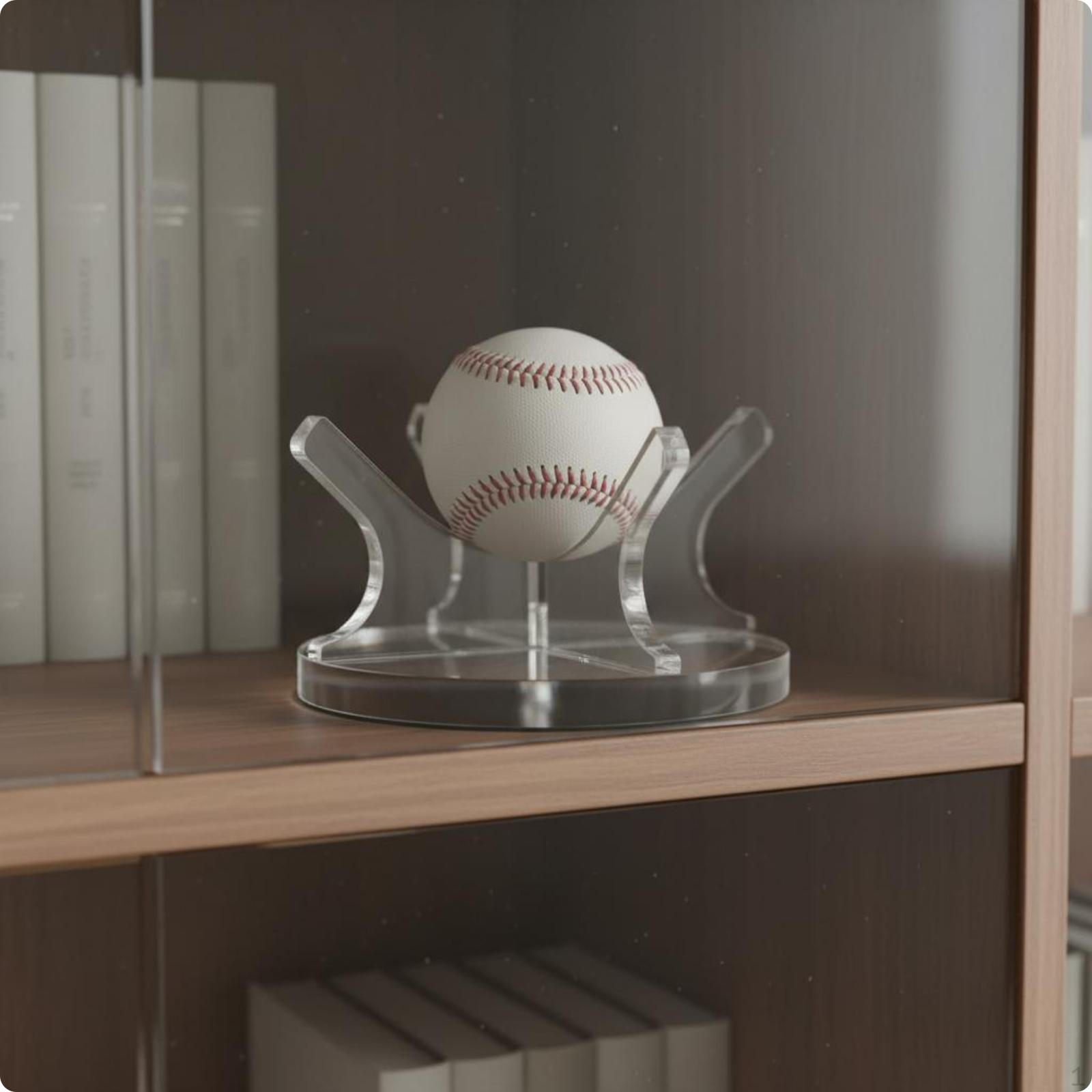 Acrylic Baseball Stand FourProng Ball Holder Open Design Display Clear 1pack