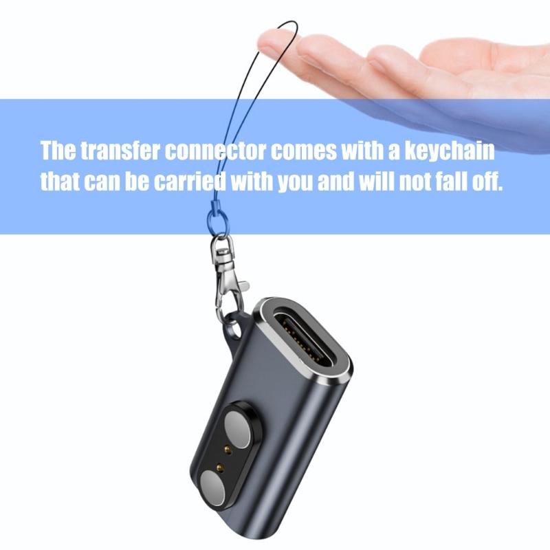 High Efficiency Magnetic Charging Adapter Type C to 2Pin 2.8mm Spacing Connector for Bone Conduction Earphones