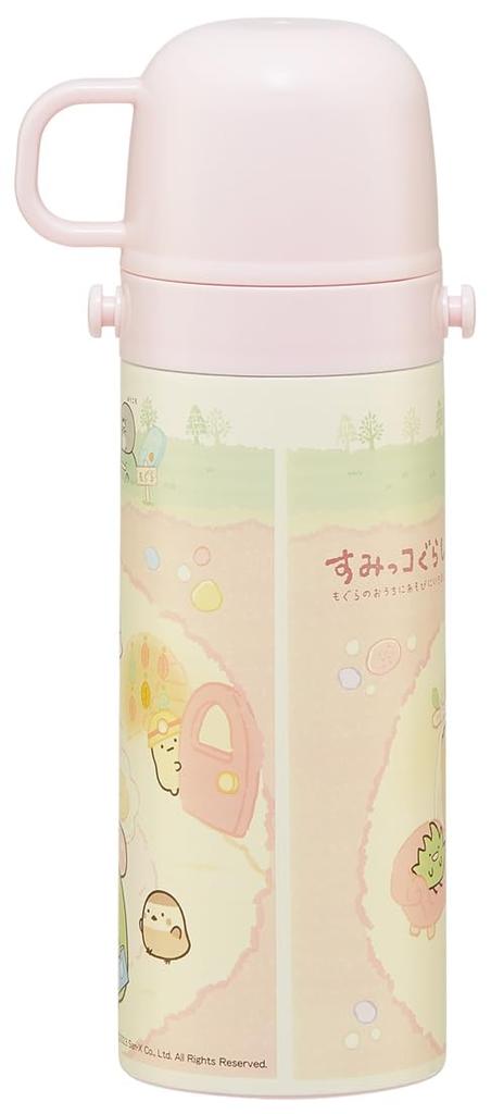Skater Stainless Steel Water Direct Cup Sumikkogurashi Lightweight and For Thermal and Cold Water Sports Water Children's Bottle, 2-way, Drinking,