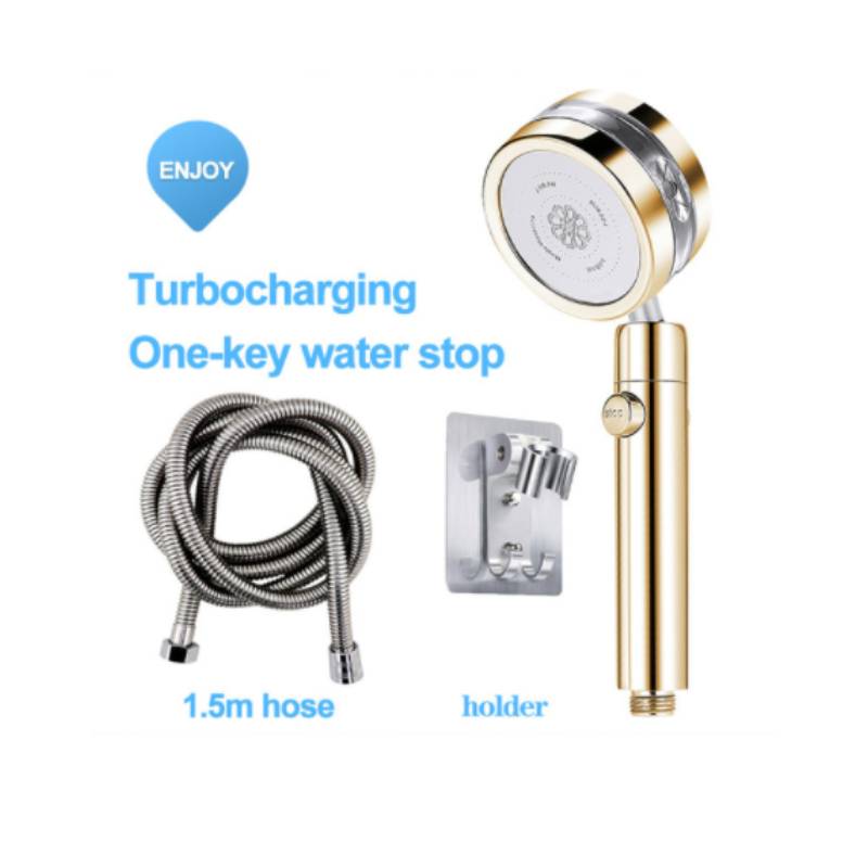 Pressure Turbocharged Flower Fountain Type Shower Head 3 Mode Saving Water with Water-Stopping,2021 Tik Tok Hot Sell