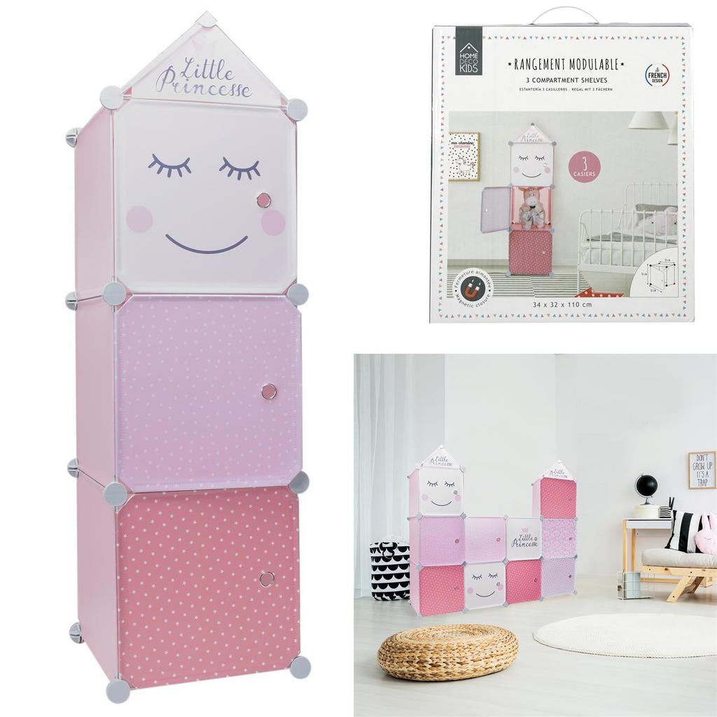 Cubes 3 MODULAR SHELVING for a Child's Room, PINK