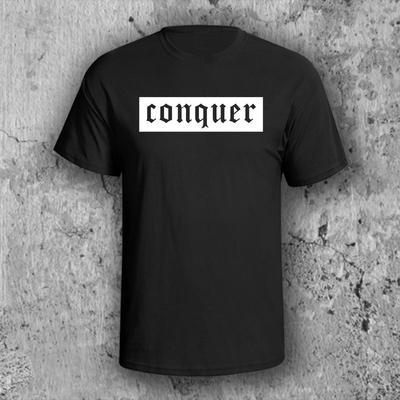 Conquer T-Shirt | Bodybuilding Grafik-T-Shirt Heben Fitnessstudio Rogue Workout