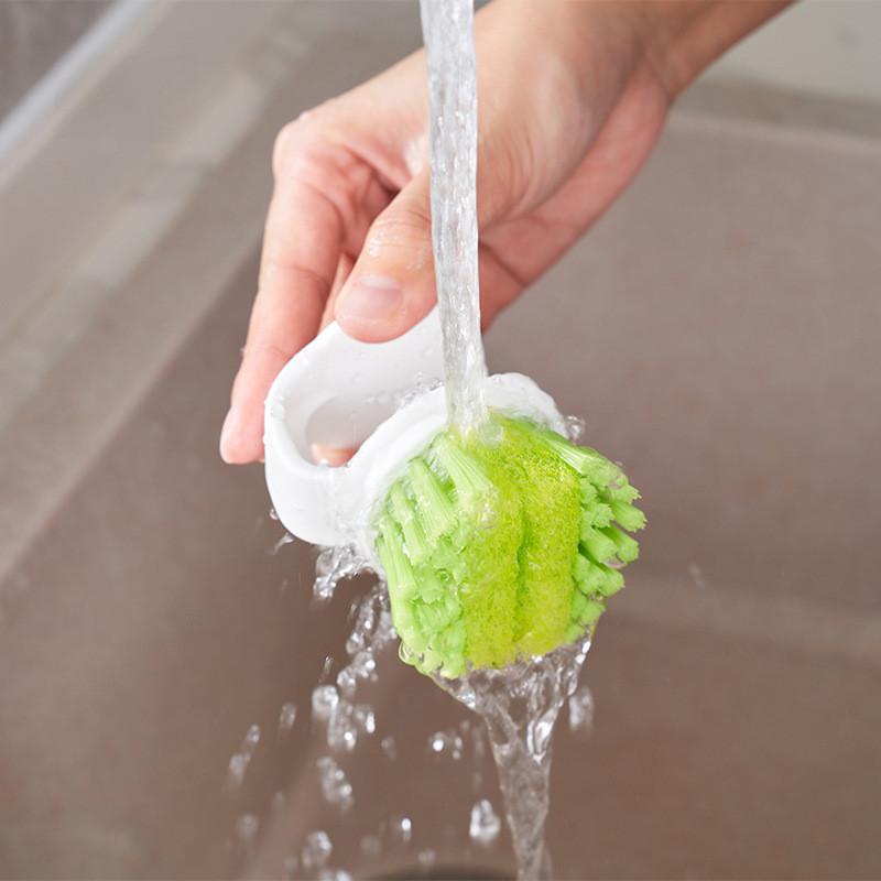 Plastic Pot Scrubber With Stand For Dishwashing And Kitchen Cleaning Brush Durable