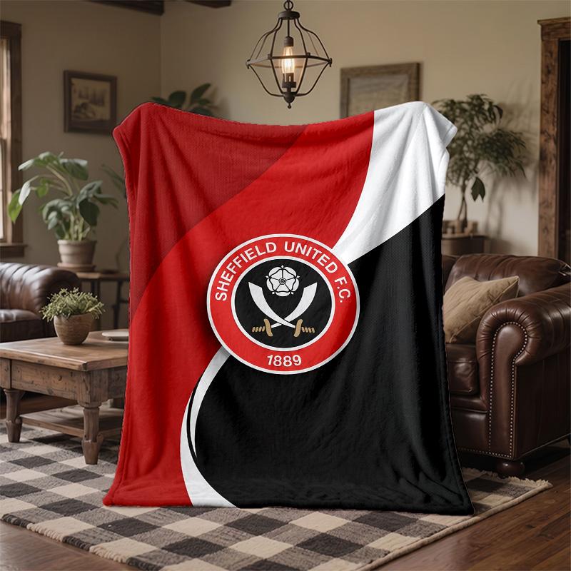 Sheffield United Football Print Flannel Blanket Soft Warm Sofa Bed Throw Blanket For Home Office Bedroom