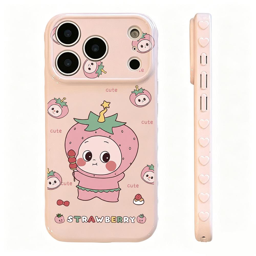 Strawberry Head Star Person for iPhone17 Apple 16promax Mobile Phone Case 15 All-inclusive 14 New 13 Women 12