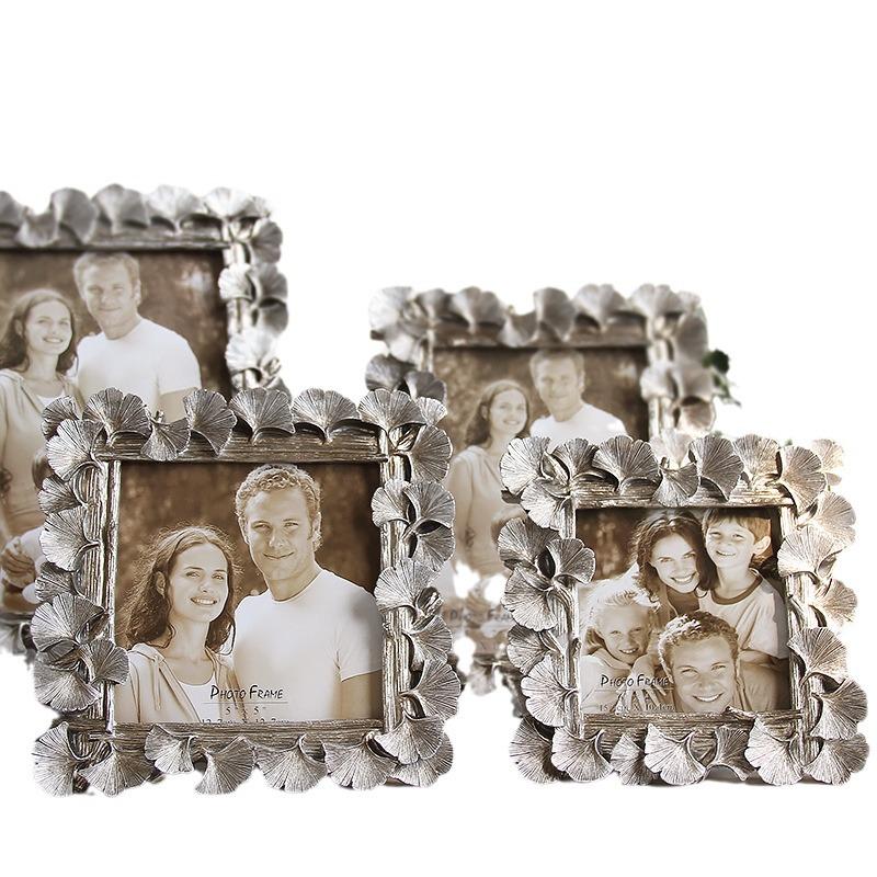 Ginkgo Gold Square Table Display: 5-inch, 6-inch, 7-inch, 8-inch Resin Photo Frames