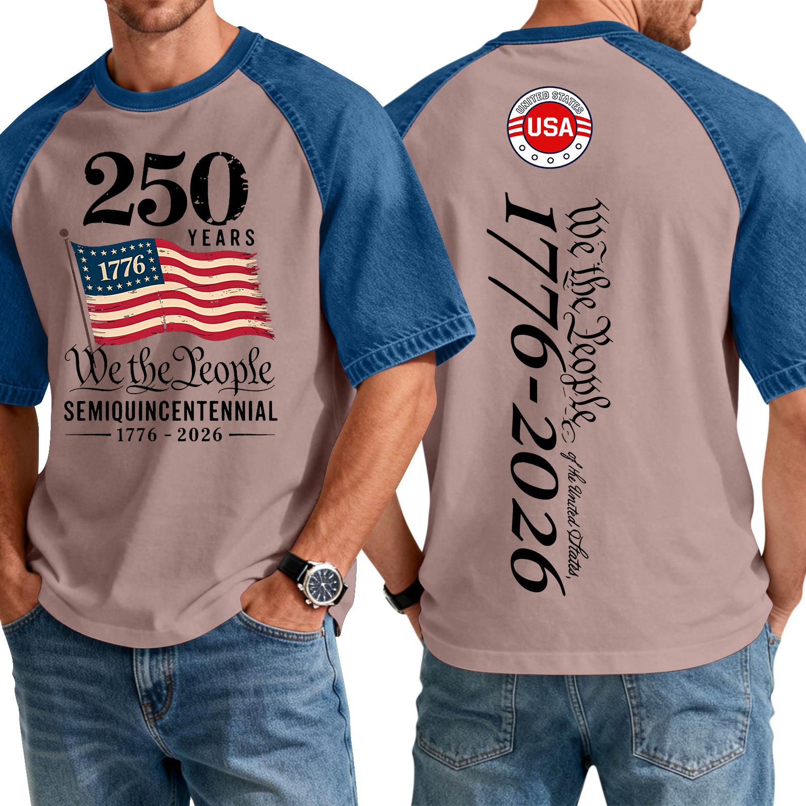 

Men s Denim Patchwork Shirt, Casual Short-sleeved Comfortable T-shirt, Fashionable For Spring And Summer. XXXL рожевий