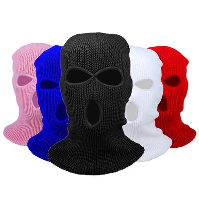 Cobertura Facial Completa Tricotada com 3 Furos Máscara de Esqui Balaclava de Inverno Máscara Facial Completa Tricotada Quente