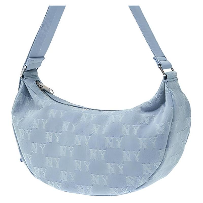 MLB Denim Shoulder Bag Unisex Blue Casual 3ABQMD15N-50BLL