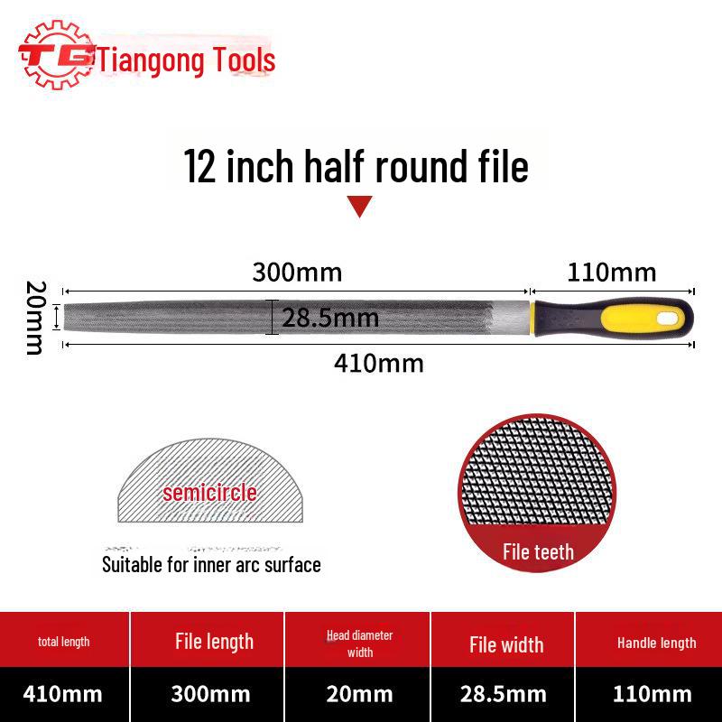 Tiangong High Carbon Steel Woodworking File Set: Triangular, Poking Knife, Round File for Benchwork and Grinding.