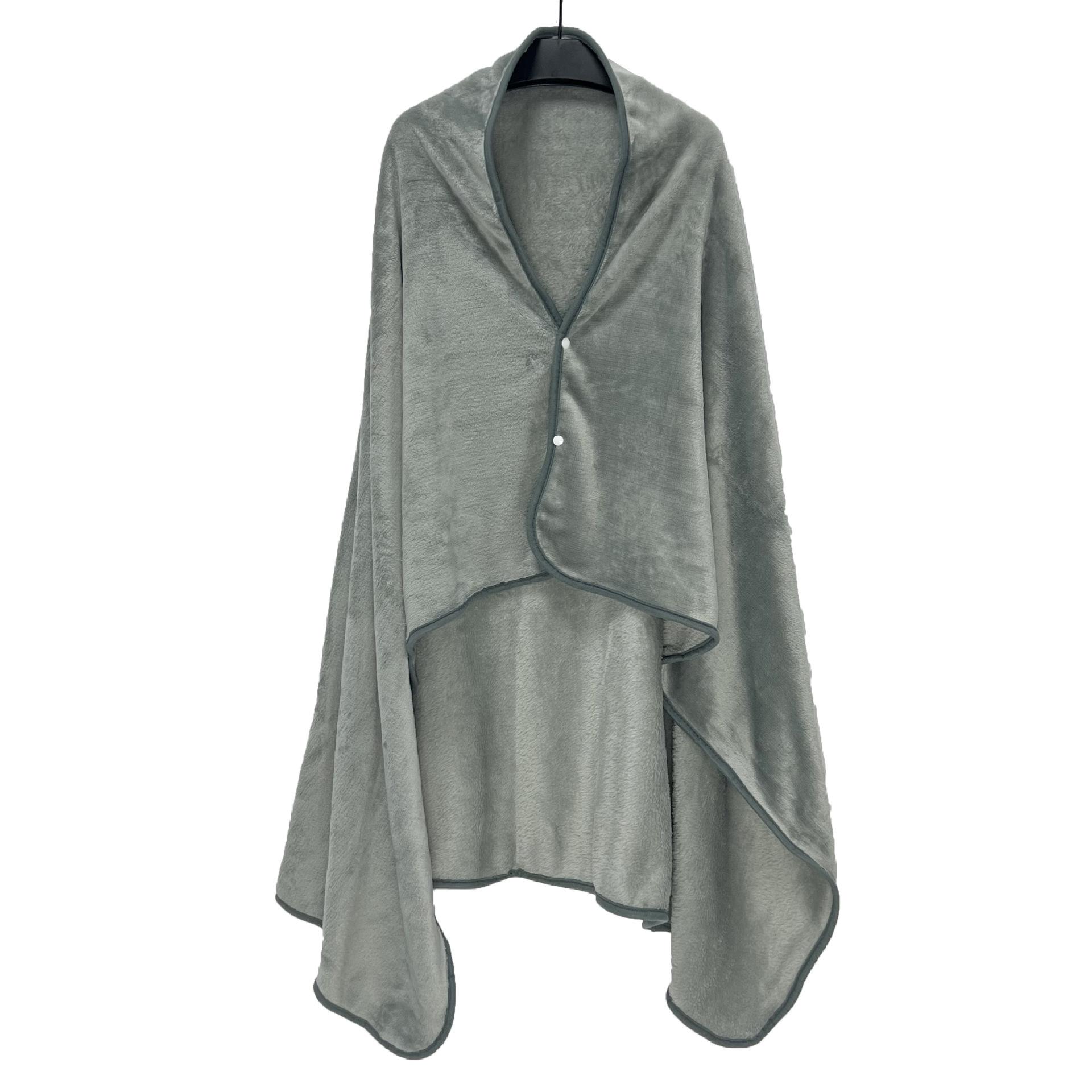 Flannel Shawl Blanket, Multi-functional Travel Blanket, Throw Pillow, Dual-purpose Nap Blanket, Embroidered Logo, Foldable Cape 100x150cm