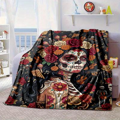 Day Of The Dead Celebration Blanket Flannel Blanket Throw Blanket Sofa Cover Blanket Soft Premium Blanket Picnic Blanket Tv Blanket Gifts