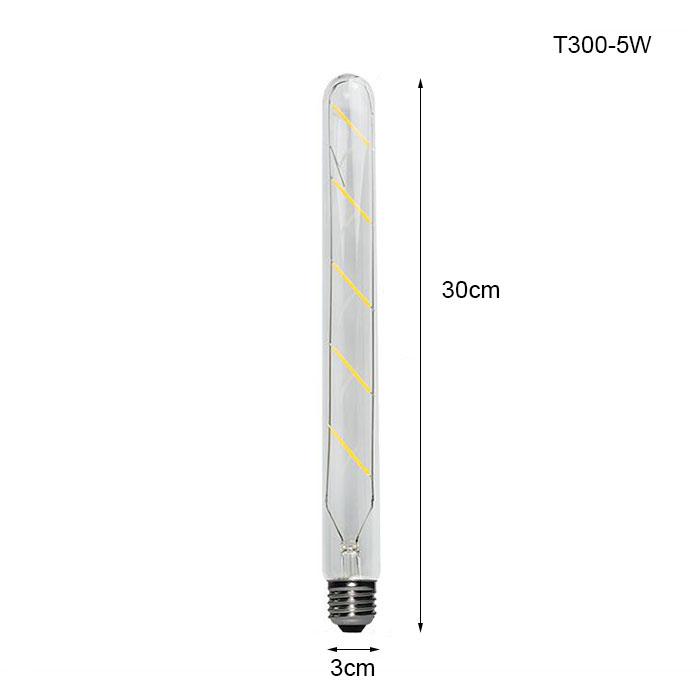 Vintage 2700K  LED Tubular Bulb 5W 6W 8W T300 Long Tube Edison Led Filament Bulb for Replacement Incandescent Decor Lamp