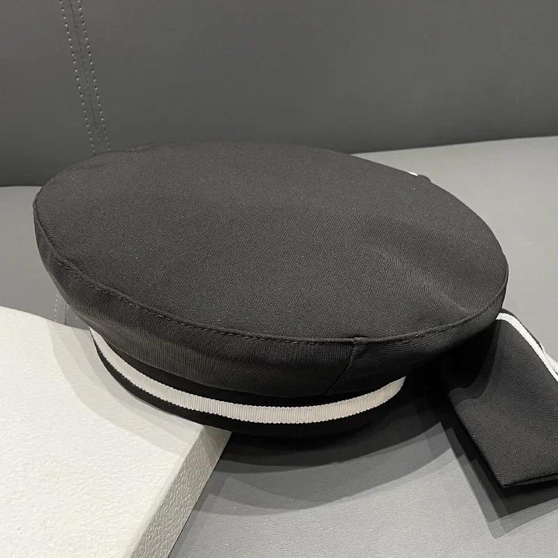 

2025 Japanese Academic Sweet Beret - Spring Summer Retro Student Sailor Inspired Artist Hat Stylish M 56-58cm чорний