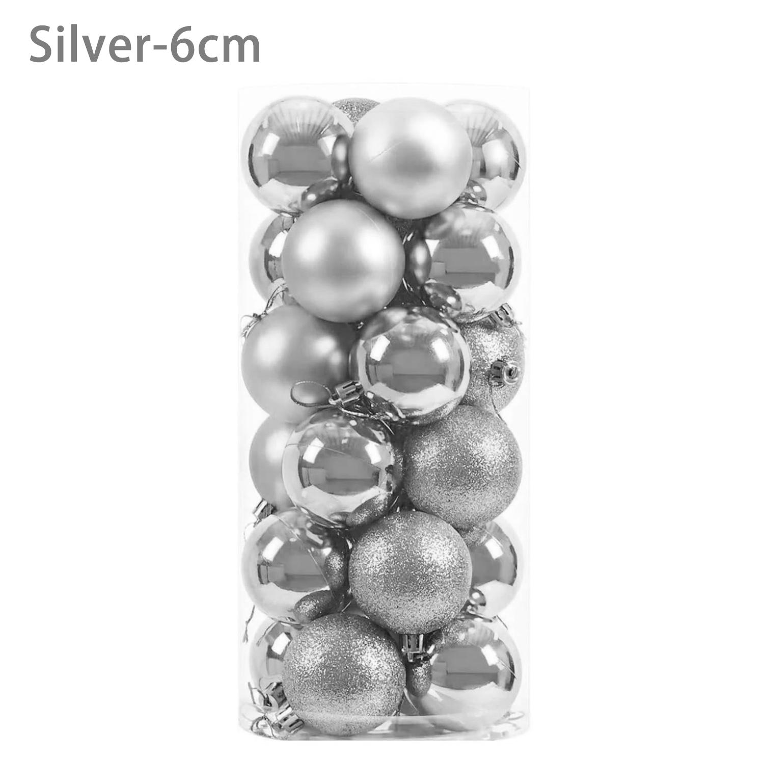 

6CM Christmas Balls Ornaments for Tree - Shatterproof Christmas Tree Decor Large Hanging Ball for Holiday Wedding Party Decor 6cm серебряный
