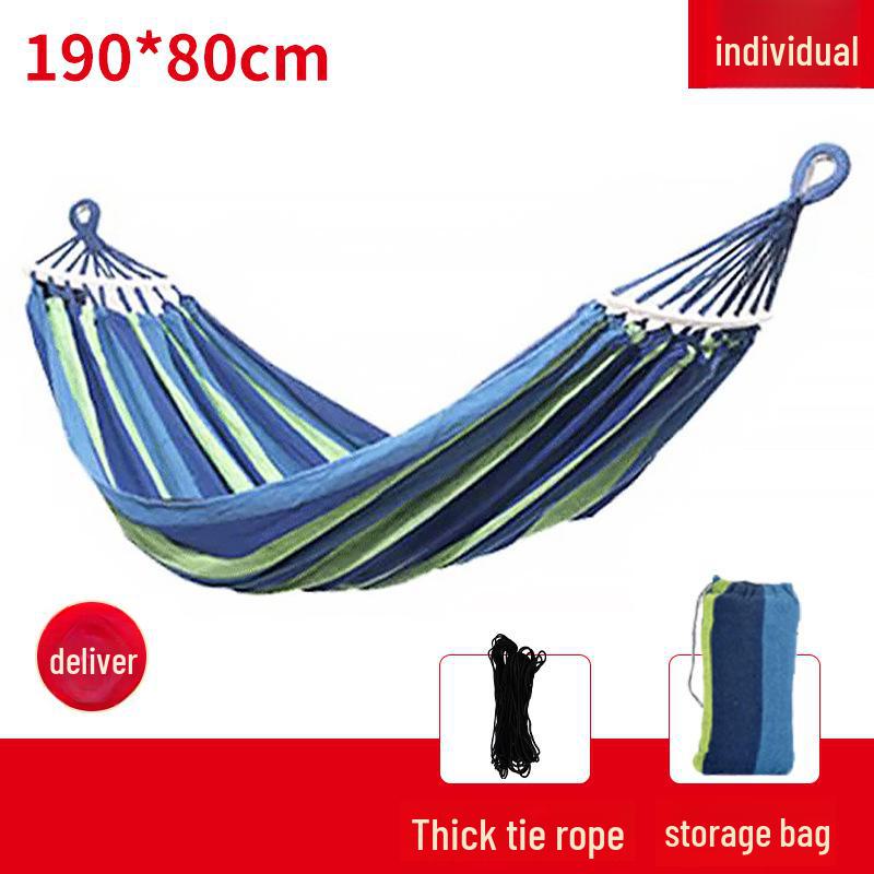 Anti-Rollover Double Canvas Hammock: Versatile for Indoor & Outdoor Use