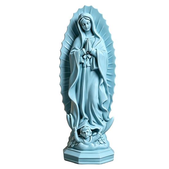 Virgin Mary Statue, Religious Resin Sculpture, Blessed Holy Mother Figurine for Catholic Home Desk Decor