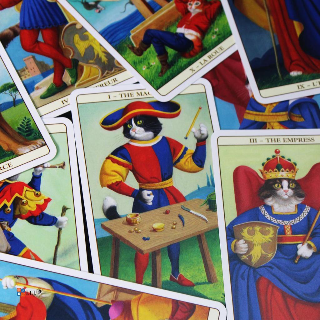 Marseille Cat 78 Marseille Tarot Card with Japanese Authentic I.I.J Tarot, Cards, Edition, Reading, Cat, Instructions,
