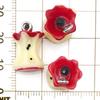 Set of 20 Red Resin 3D Fruit Charms: Strawberries and Apples for DIY Jewelry.