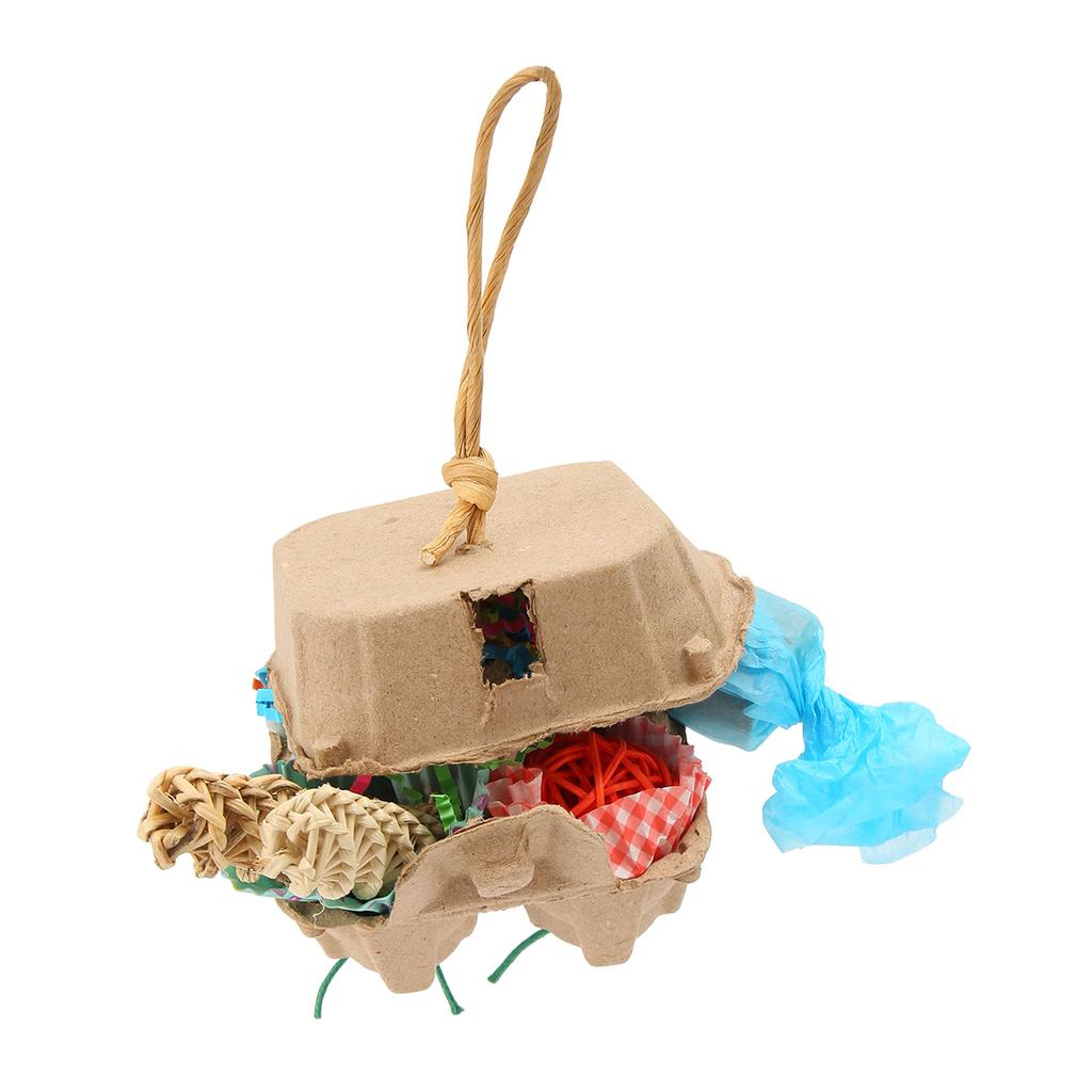 Bird Foraging Box Toys Fun Colorful Shredding Paper Sola Wood Rattan Ball Grass Rope Parrot Foraging Toys