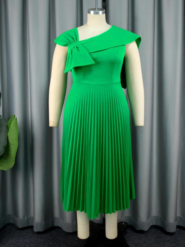 AOMEI Elegant Pleated Dresses for Women Sleeveless Green Midi A Line Ball  Gowns Event Party Birthday Outfits Large Size Buy cheaply on Joom