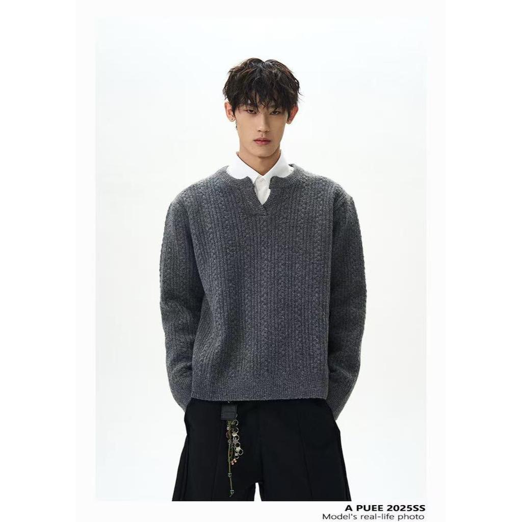 Autumn/Winter Unisex Retro Cable Knit Loose Sweater